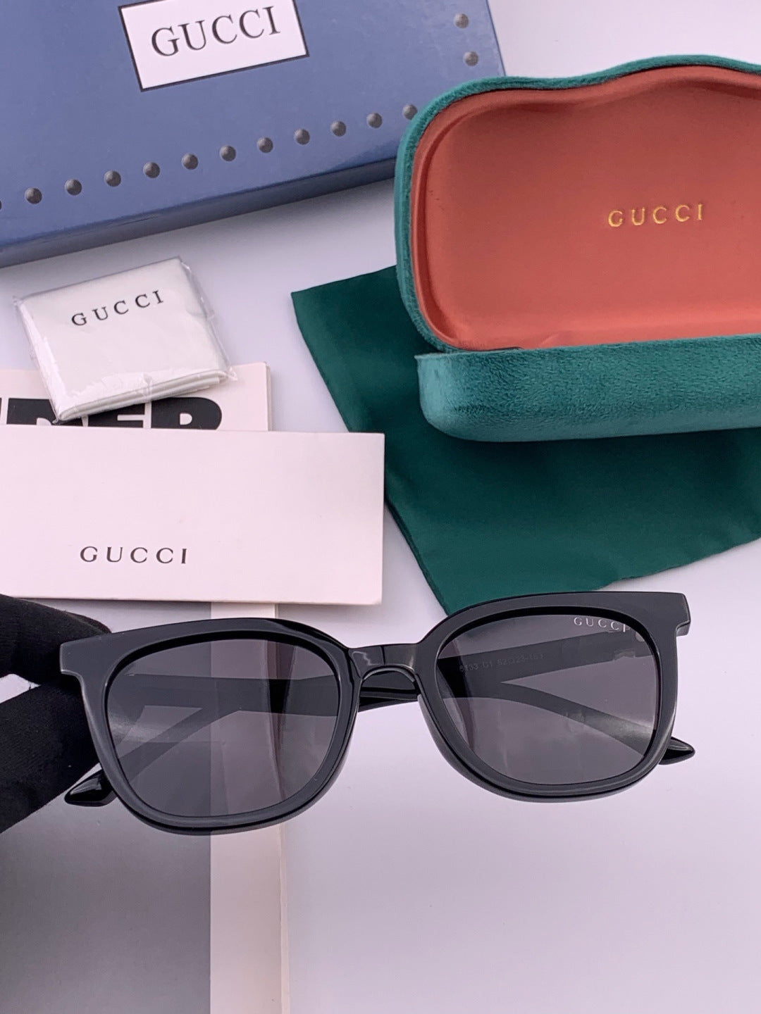 Gucci G3613 Polarized Square Black Lens Sunglasses for Women