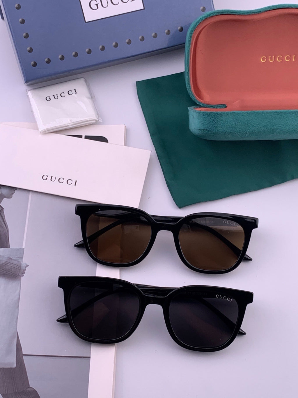 Gucci G3613 Polarized Square Black Lens Sunglasses for Women - detail image 7
