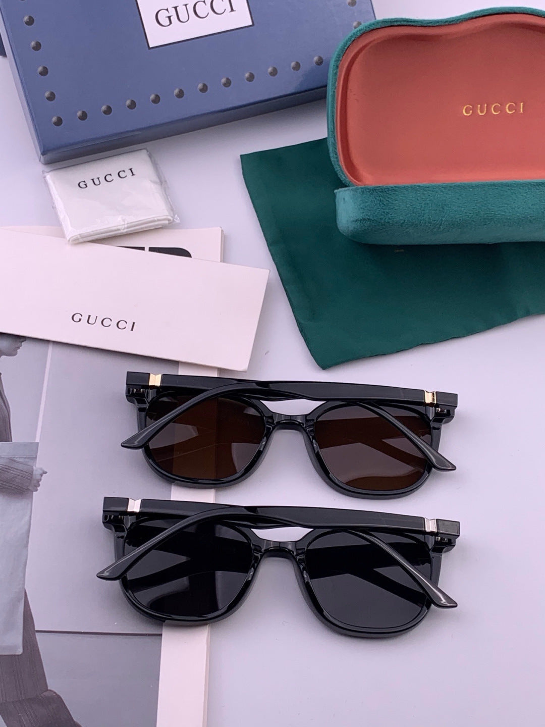 Gucci G3613 Polarized Square Black Lens Sunglasses for Women - detail image 6