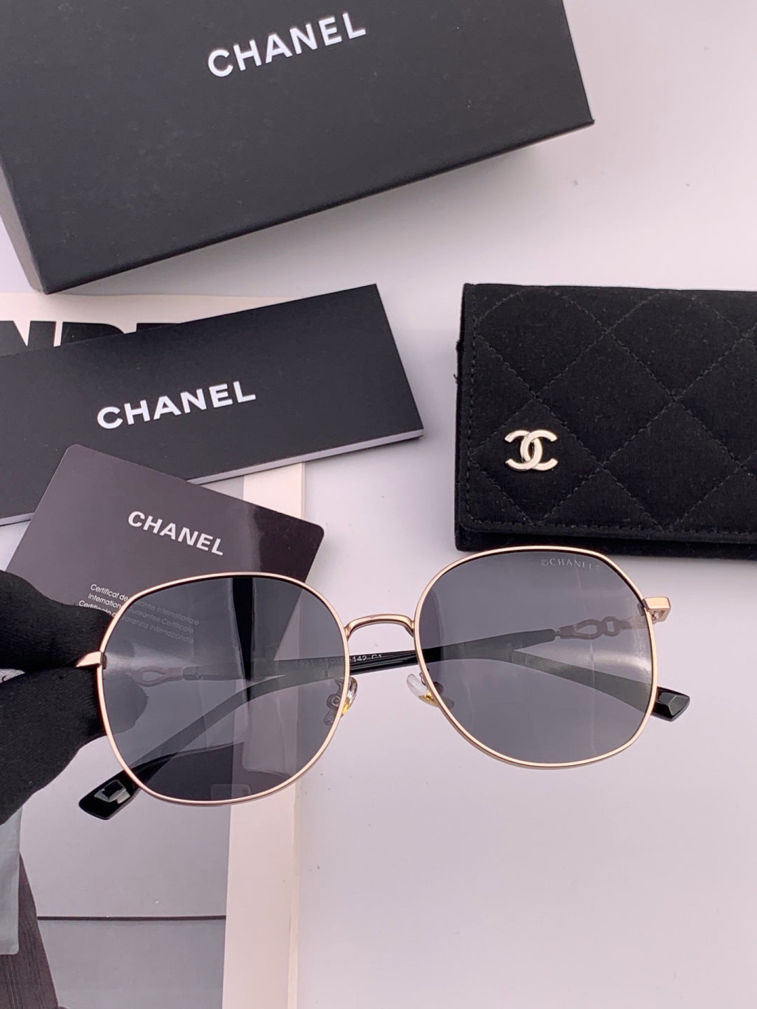 Chanel CH1193 Fashion Gold Lens Sunglasses for Men & Women