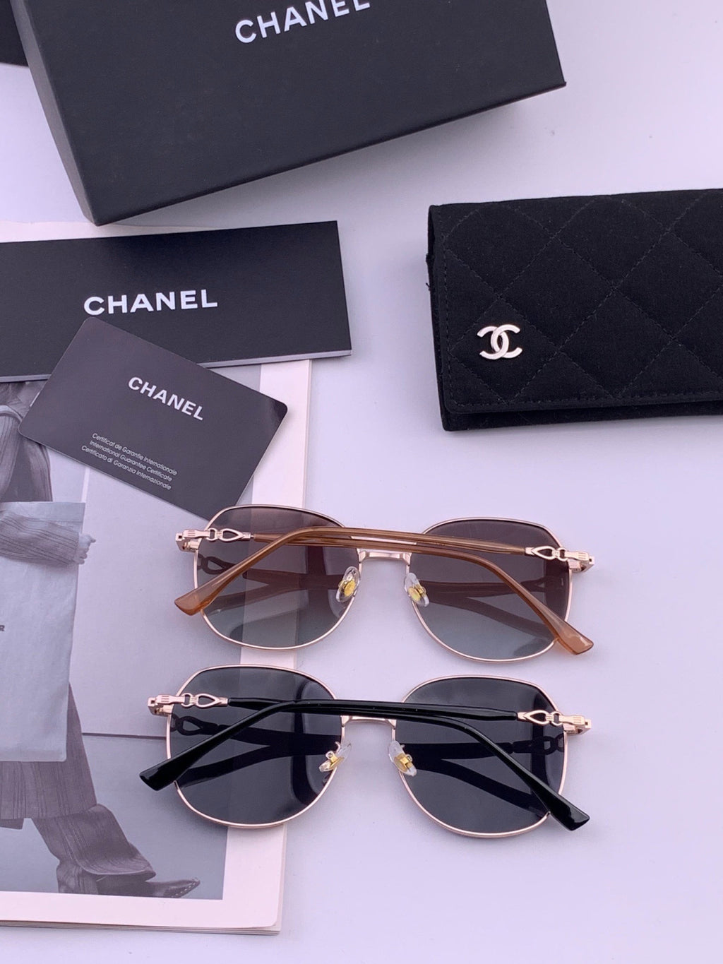 Chanel CH1193 Fashion Gold Lens Sunglasses for Men & Women - detail image 6