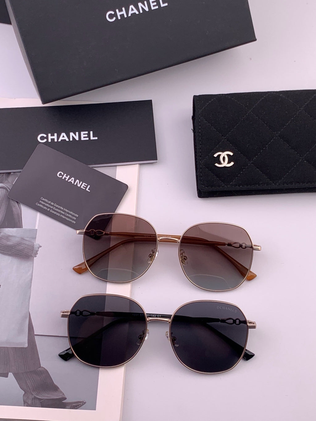 Chanel CH1193 Fashion Gold Lens Sunglasses for Men & Women - detail image 7