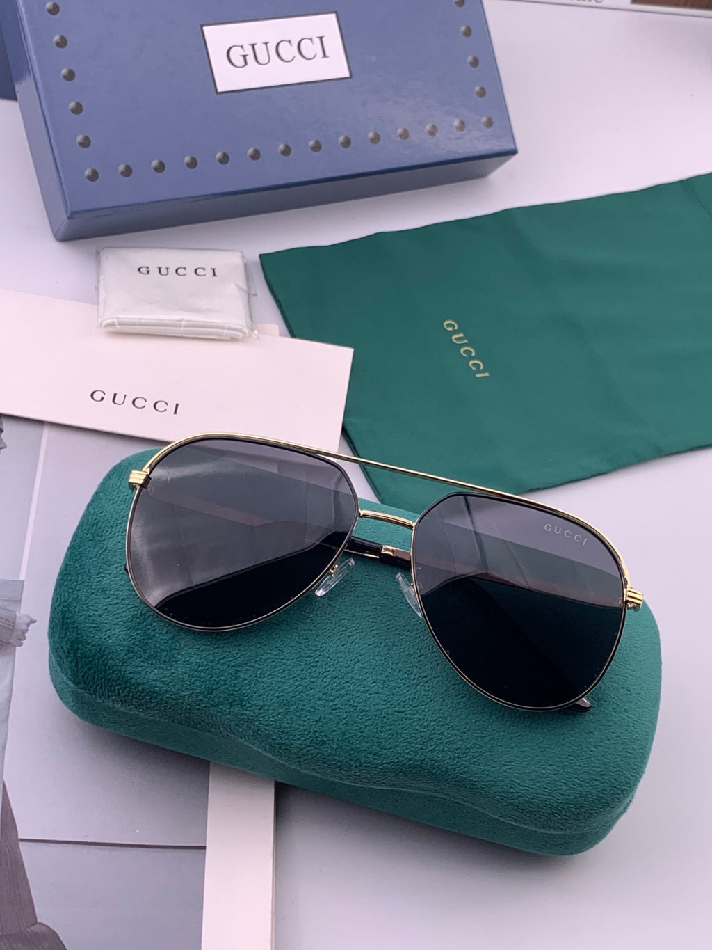 Gucci 3371 Polarized Aviator Gold Lens Sunglasses for Men & Women - detail image 7