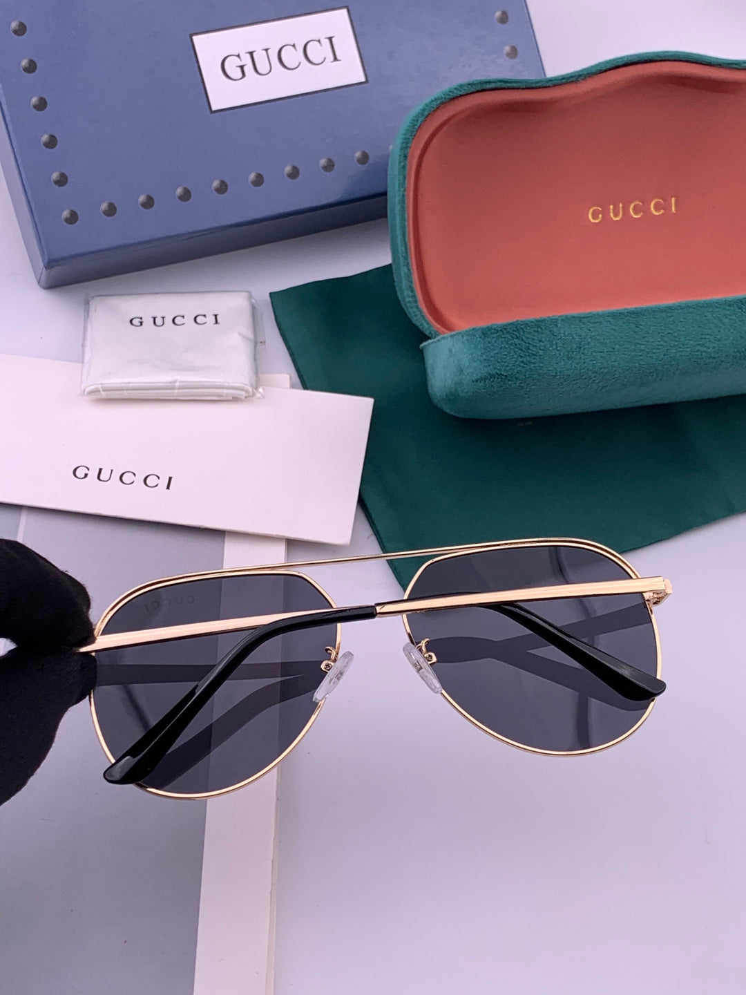 Gucci 3371 Polarized Aviator Gold Lens Sunglasses for Men & Women - detail image 5