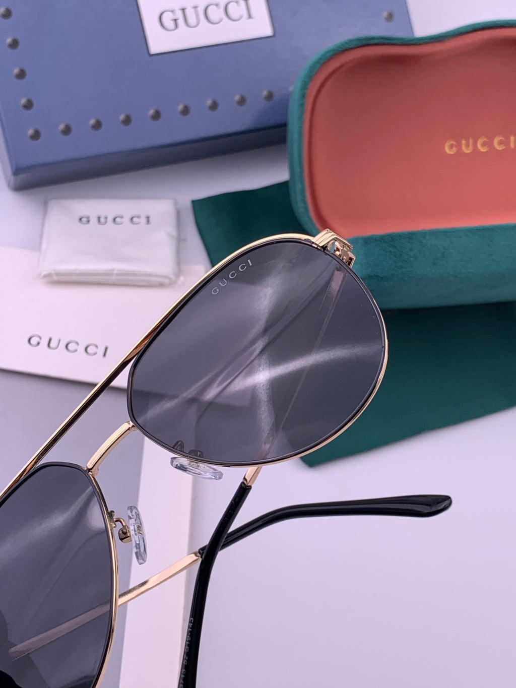 Gucci 3371 Polarized Aviator Gold Lens Sunglasses for Men & Women - detail image 6