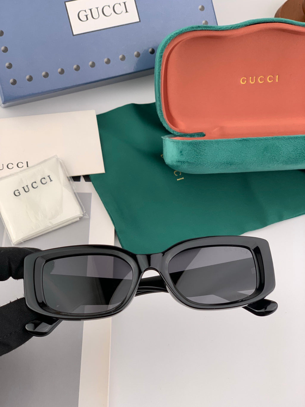Gucci G01105 Polarized Square Black Lens Sunglasses for Women