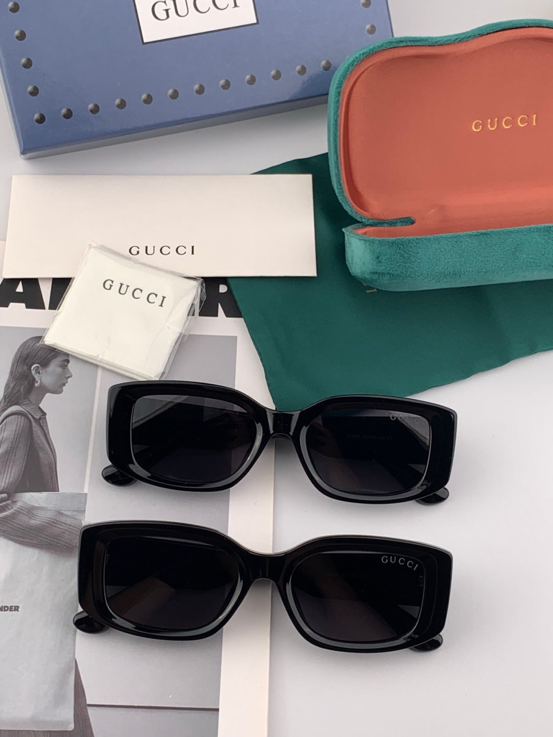Gucci G01105 Polarized Square Black Lens Sunglasses for Women - detail image 6
