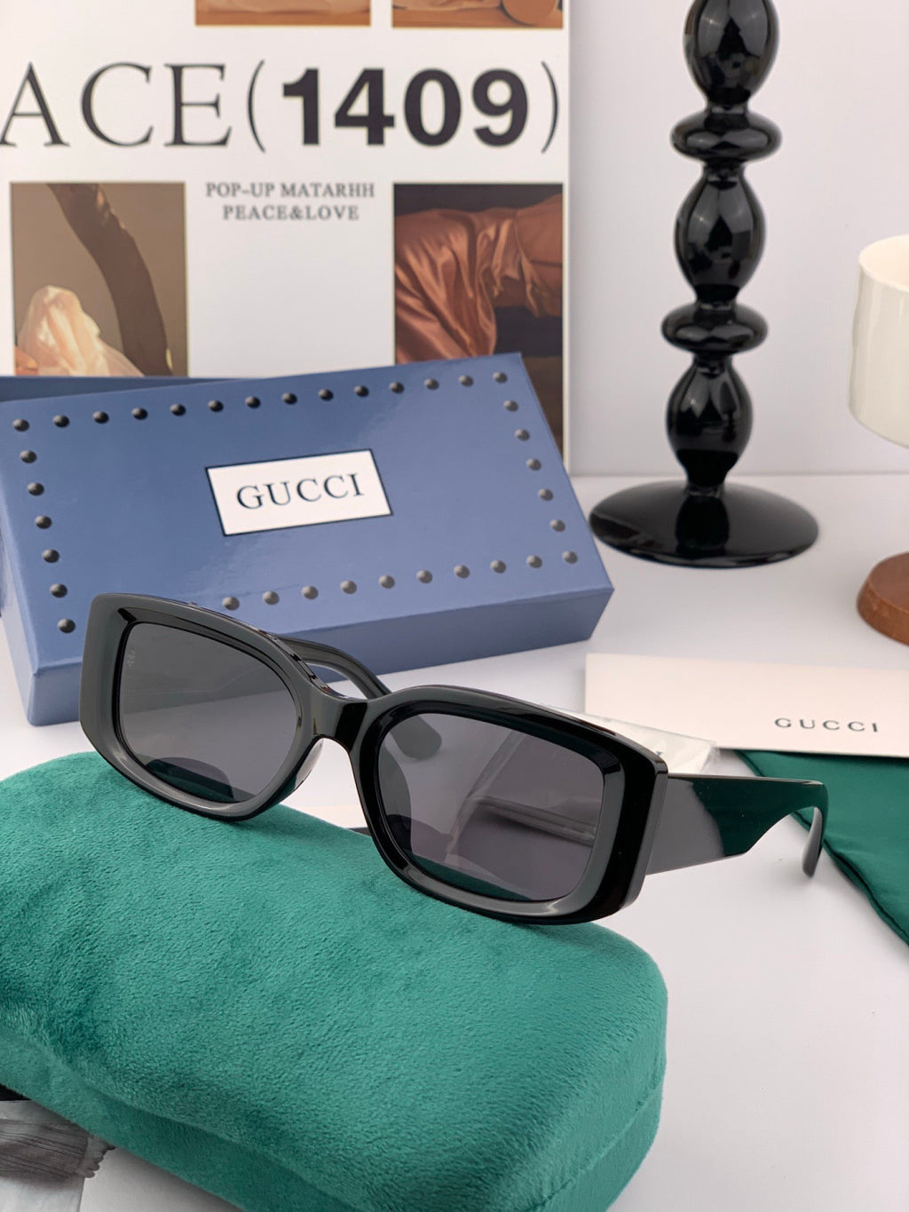 Gucci G01105 Polarized Square Black Lens Sunglasses for Women - detail image 2
