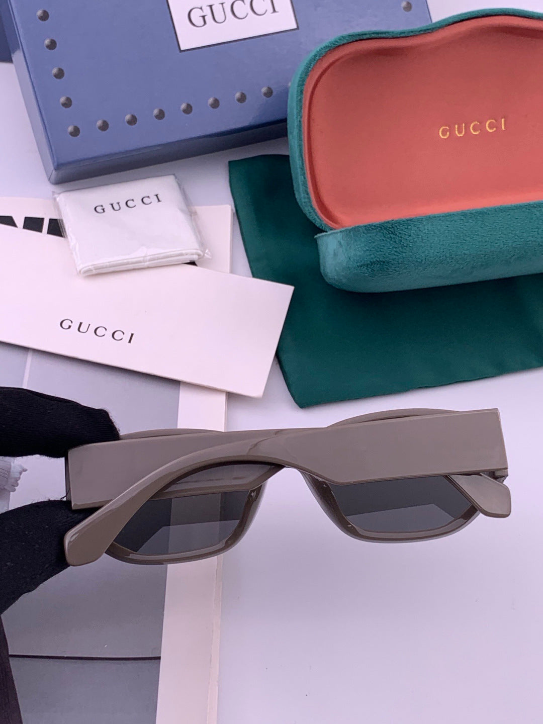 Gucci G0317 Polarized Square Brown Lens Sunglasses for Women - detail image 5