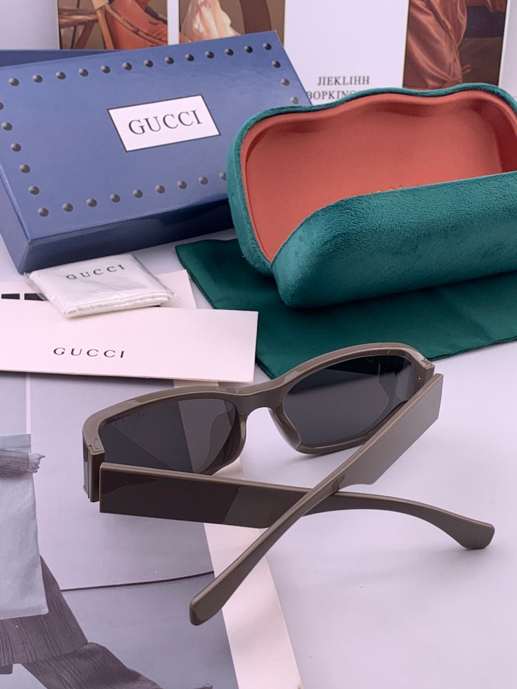Gucci G0317 Polarized Square Brown Lens Sunglasses for Women - detail image 7