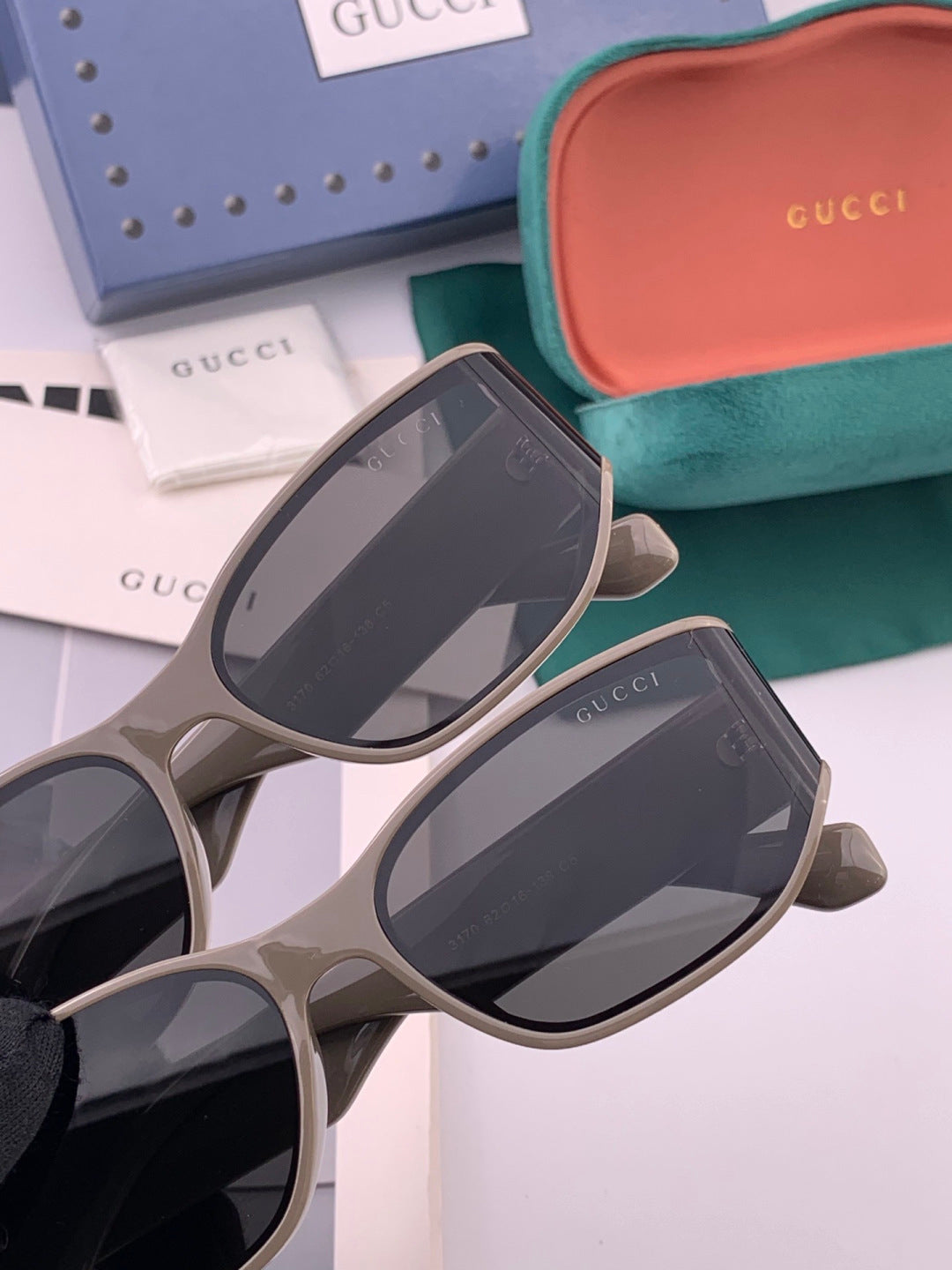 Gucci G0317 Polarized Square Brown Lens Sunglasses for Women - detail image 4