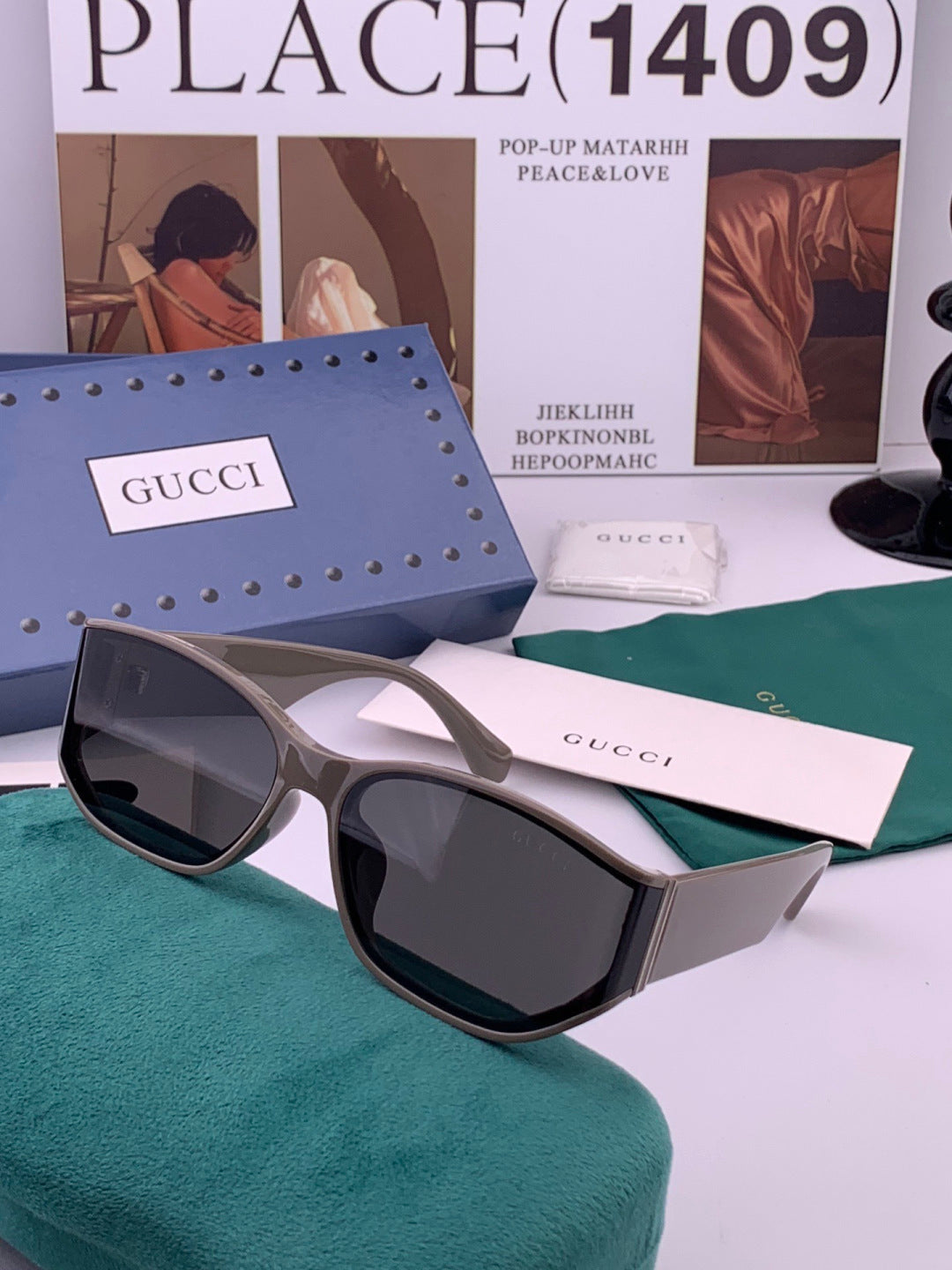 Gucci G0317 Polarized Square Brown Lens Sunglasses for Women - detail image 2
