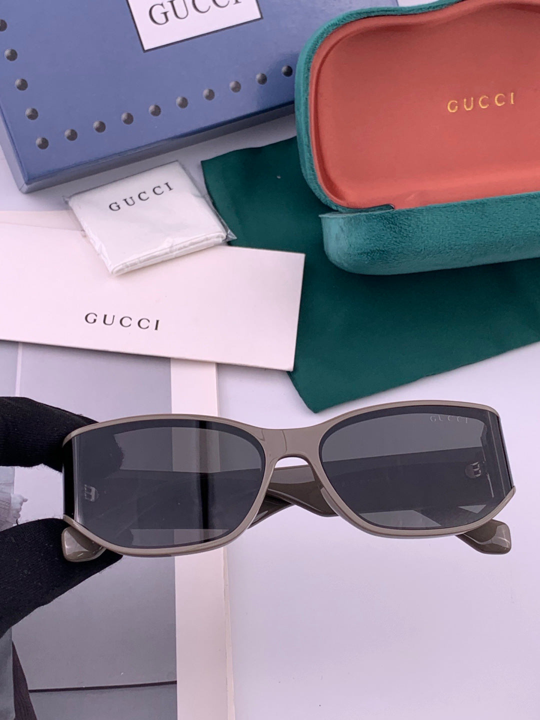 Gucci G0317 Polarized Square Brown Lens Sunglasses for Women
