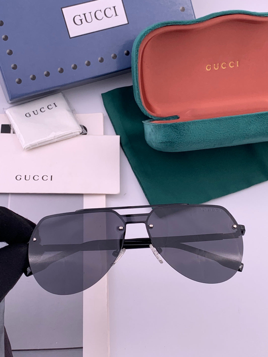 Gucci 3350 Polarized Aviator Gold Lens Sunglasses for Men & Women