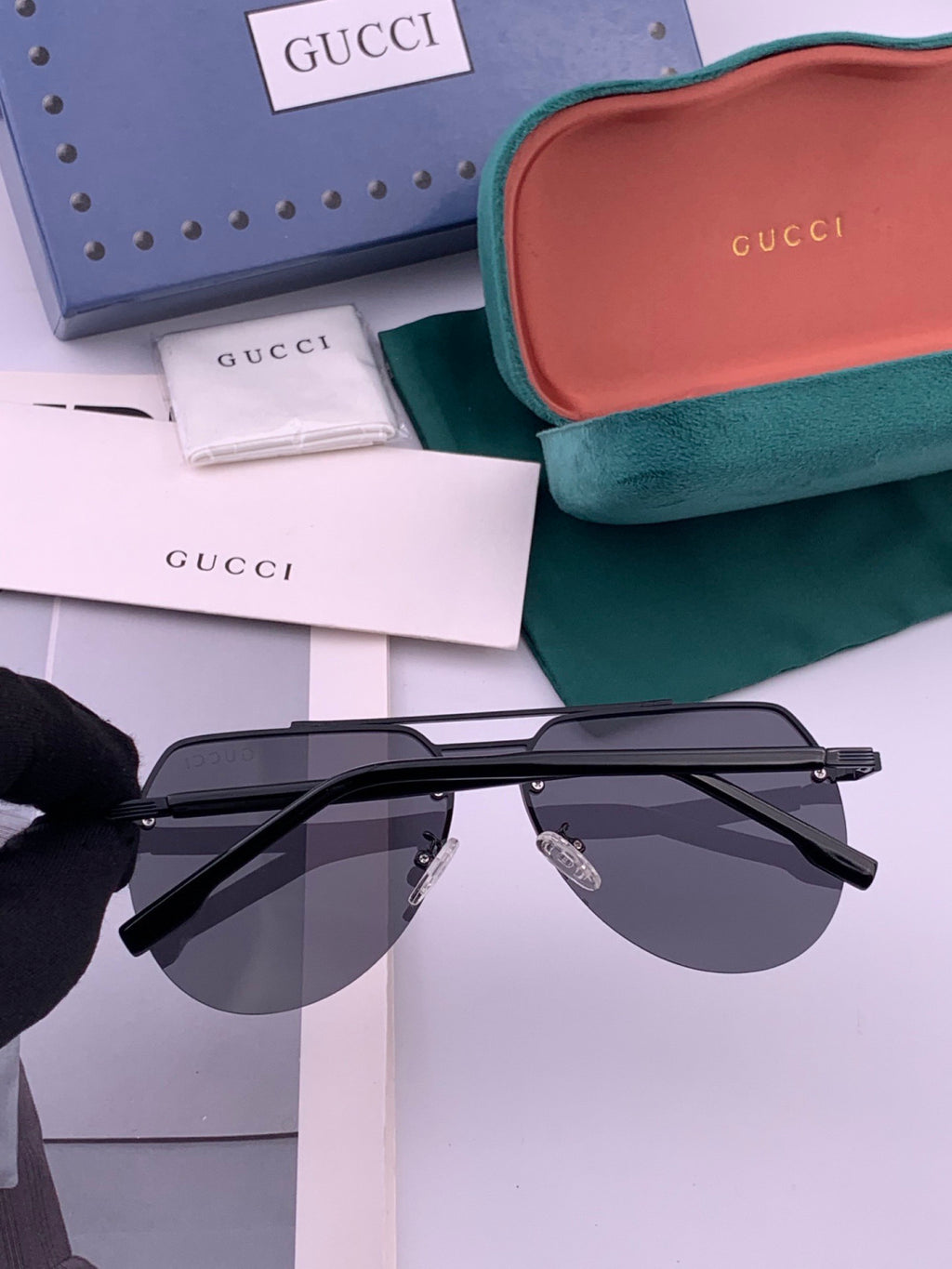 Gucci 3350 Polarized Aviator Gold Lens Sunglasses for Men & Women - detail image 4