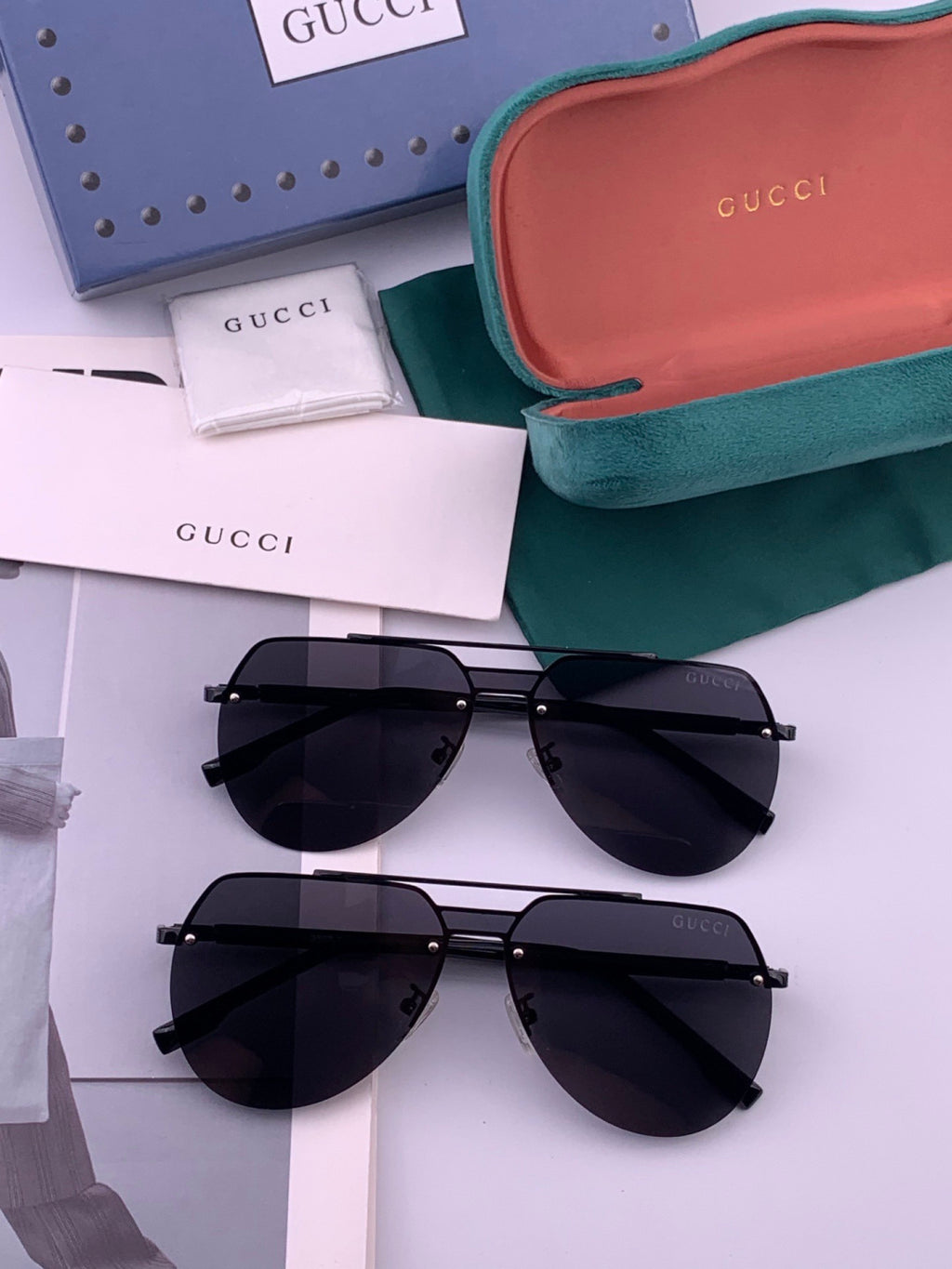Gucci 3350 Polarized Aviator Gold Lens Sunglasses for Men & Women - detail image 7