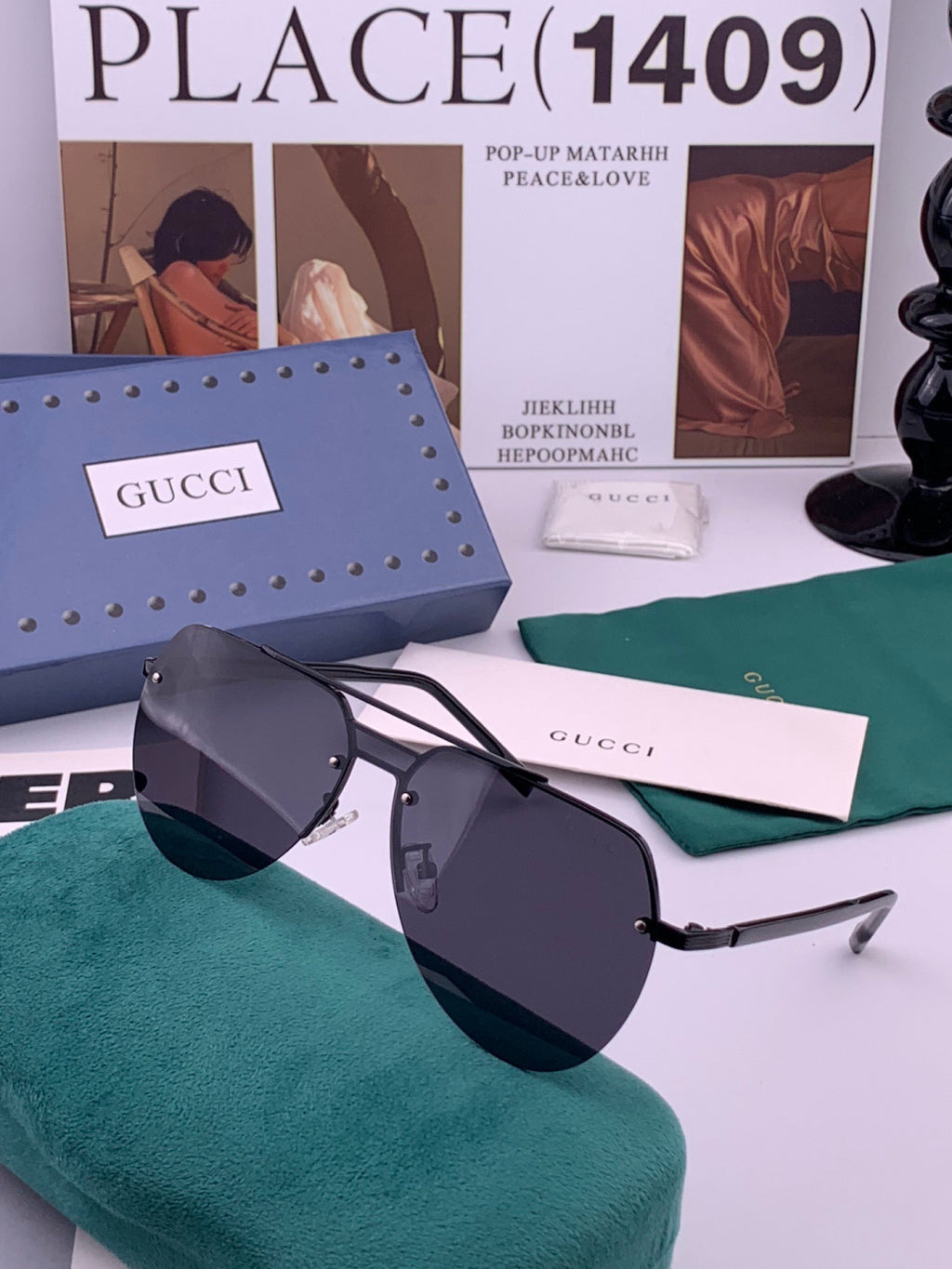 Gucci 3350 Polarized Aviator Gold Lens Sunglasses for Men & Women - detail image 3