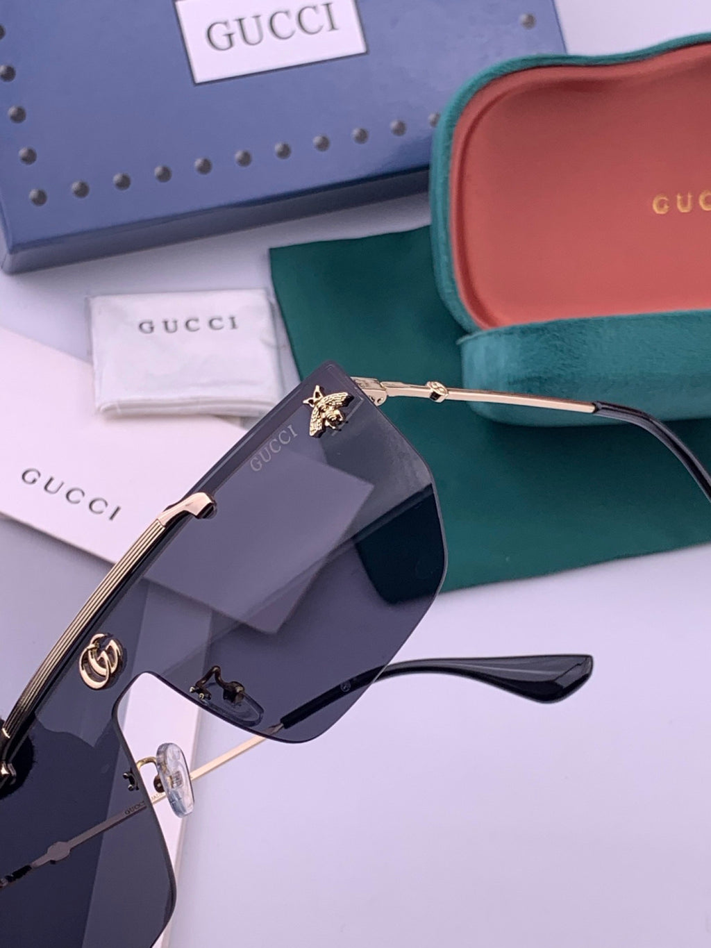 Gucci G01 Aviator Black Lens Sunglasses for Men & Women - 414962 - detail image 3