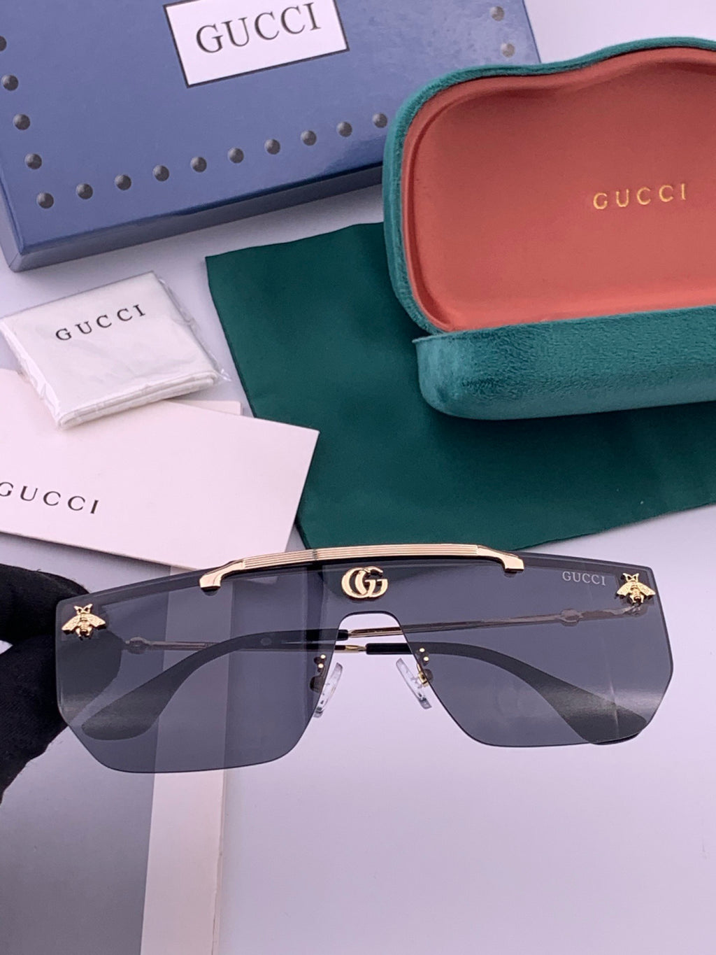 Gucci G01 Aviator Black Lens Sunglasses for Men & Women - 414962