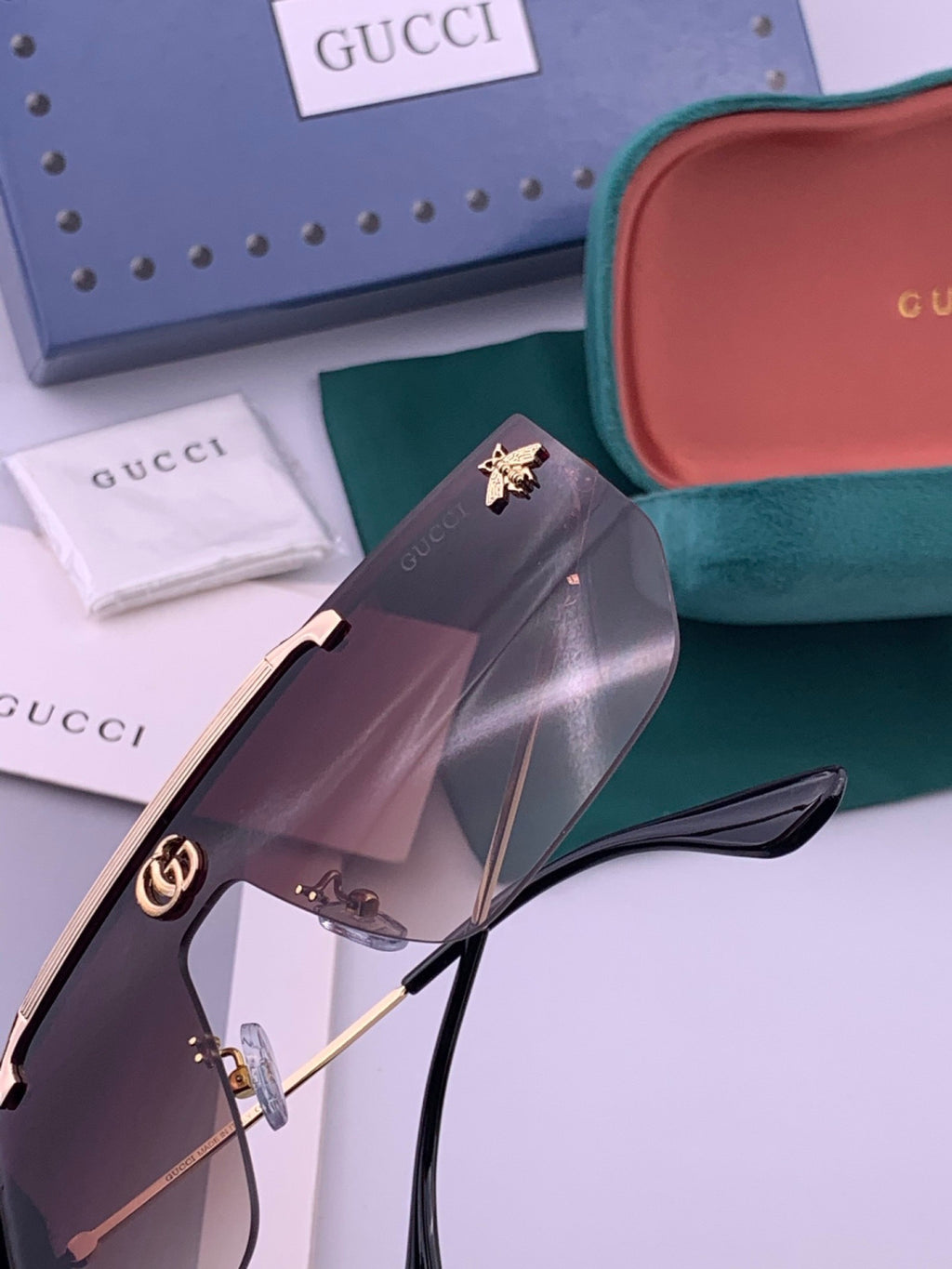 Gucci G01 Aviator Black Lens Sunglasses for Men & Women - 414963 - detail image 4