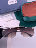 Gucci G01 Aviator Black Lens Sunglasses for Men & Women - 414963