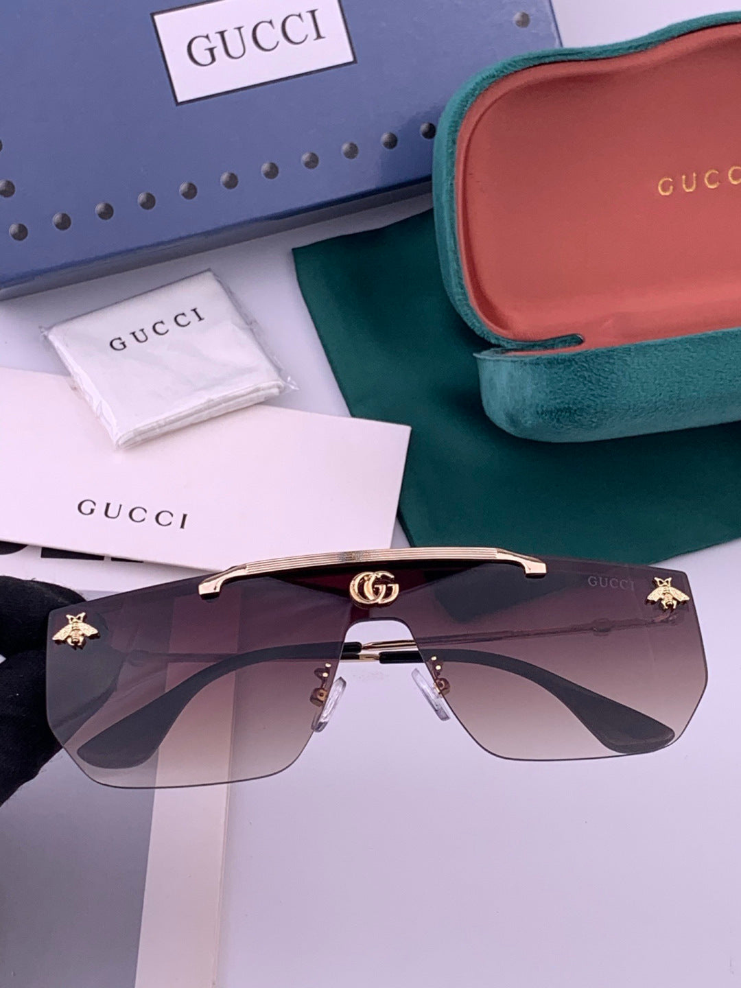 Gucci G01 Aviator Black Lens Sunglasses for Men & Women - 414963