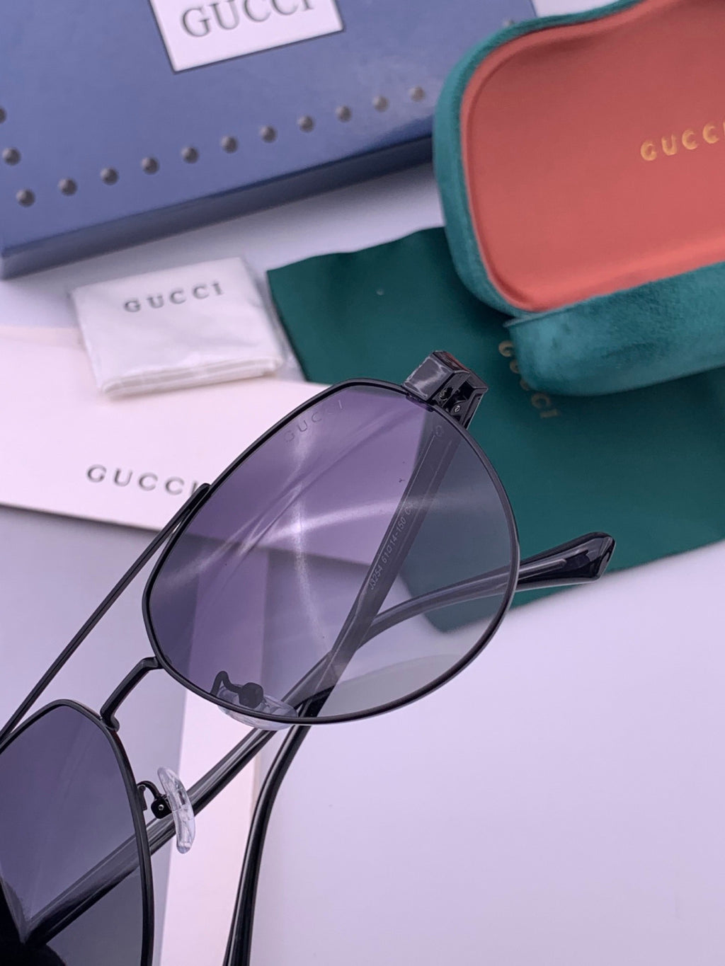 Gucci 4325 Polarized Aviator Black Lens Sunglasses for Men & Women - detail image 6