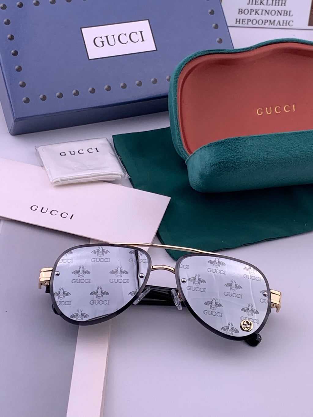 Gucci G41746 Aviator Black Lens Sunglasses for Men & Women - 415112 - detail image 7