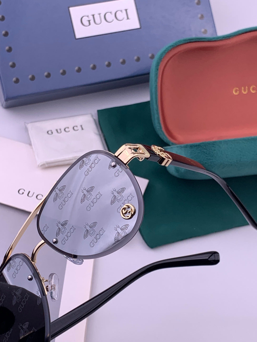 Gucci G41746 Aviator Black Lens Sunglasses for Men & Women - 415112 - detail image 3