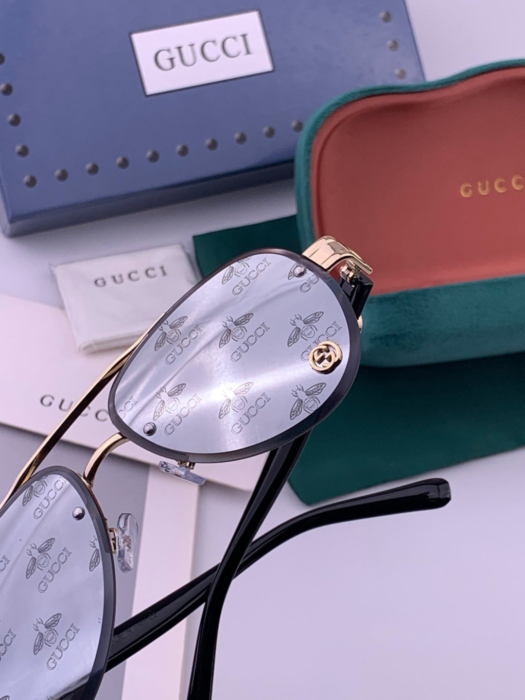 Gucci G41746 Aviator Black Lens Sunglasses for Men & Women - 415112 - detail image 6