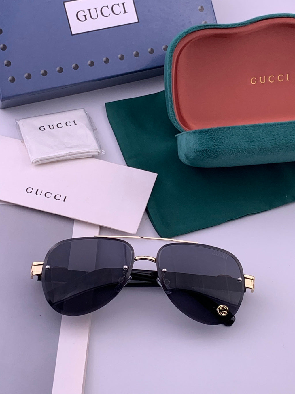Gucci G41746 Aviator Black Lens Sunglasses for Men & Women - 415113 - detail image 7