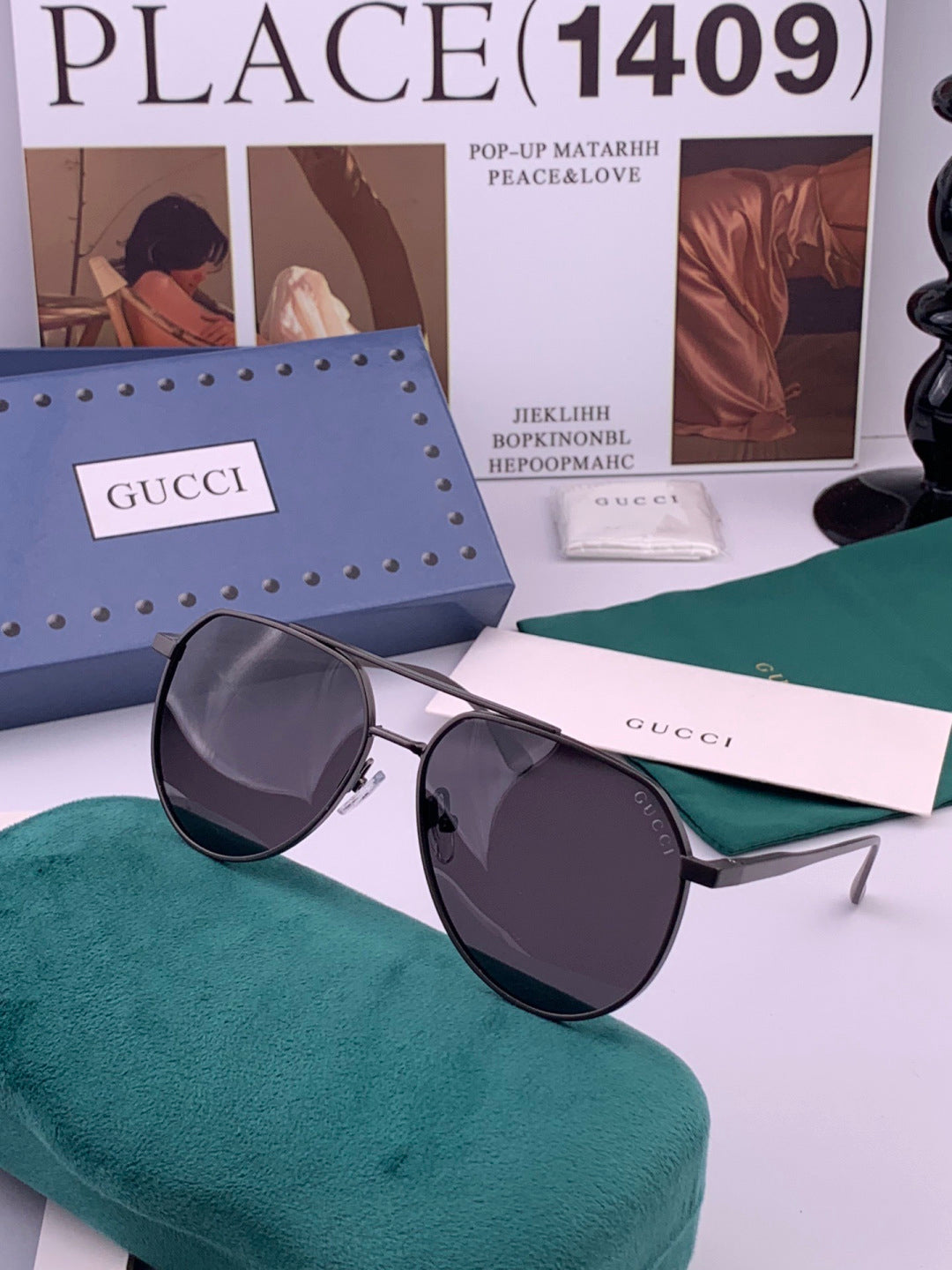 Gucci 0981 Polarized Aviator Gold Lens Sunglasses for Men & Women - 415116 - detail image 2
