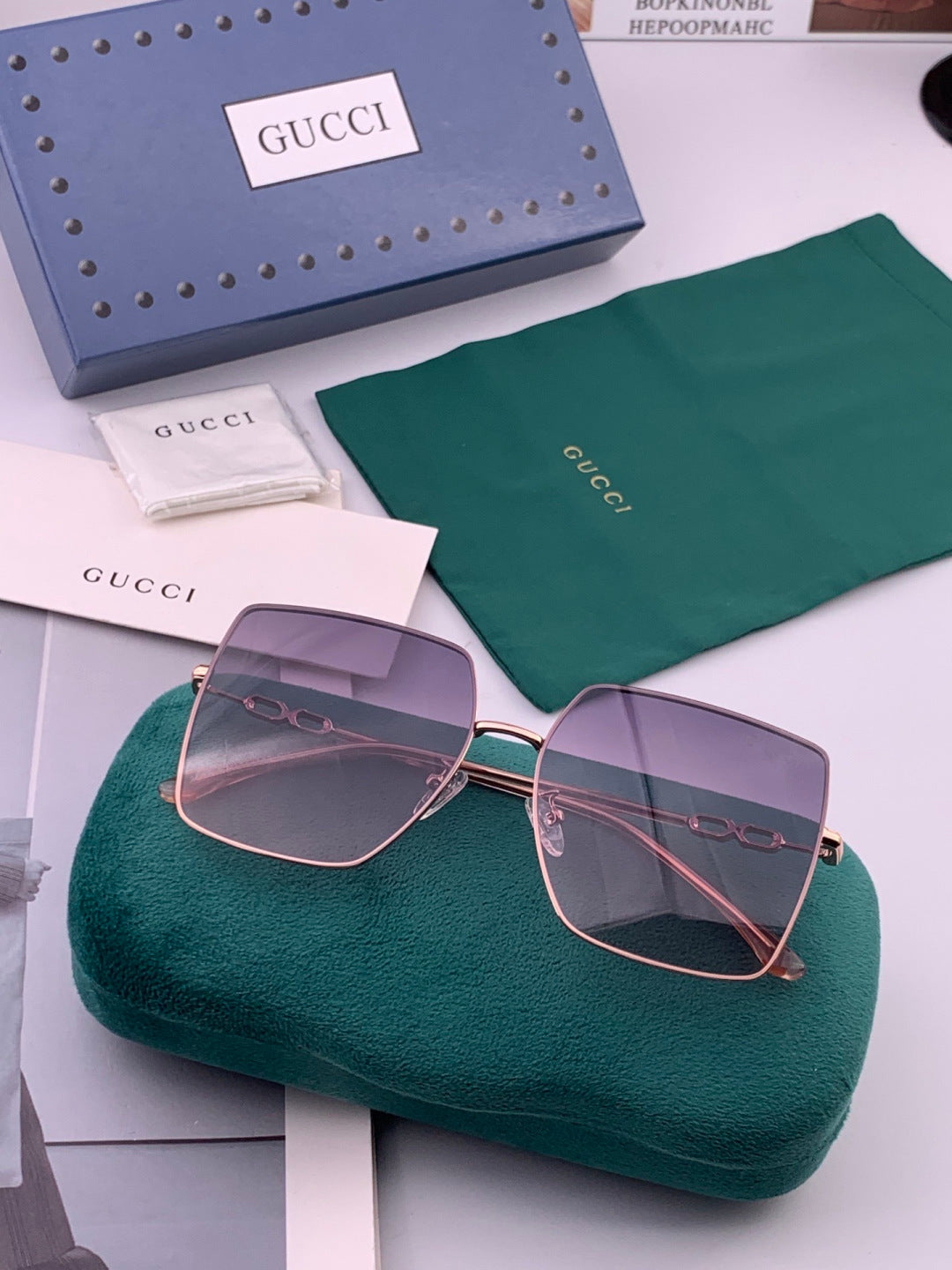 Gucci G5305 Polarized Fashion Gold Lens Sunglasses for Men & Women - 415120 - detail image 6