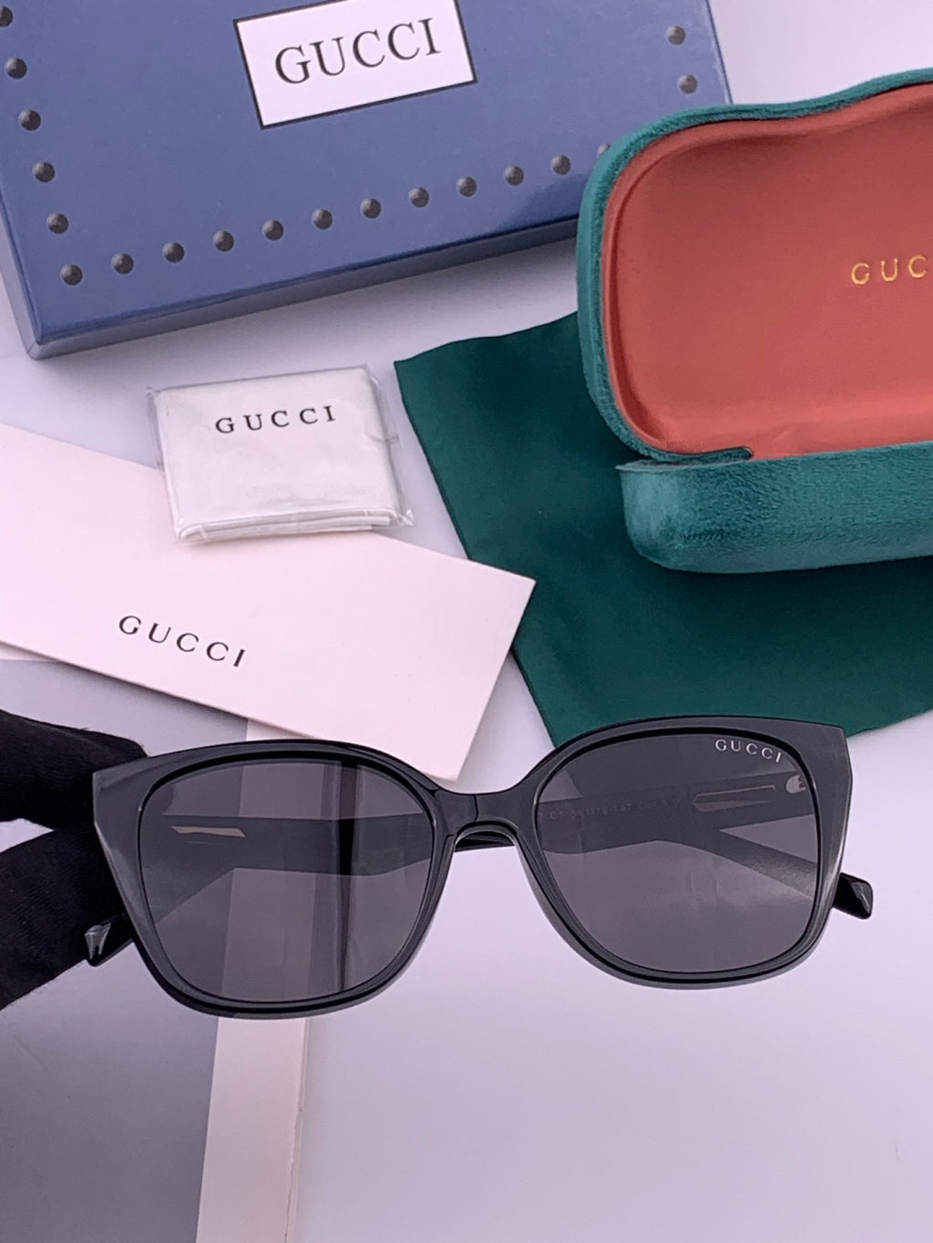 Gucci G77726 Polarized Square Black Lens Sunglasses for Men & Women