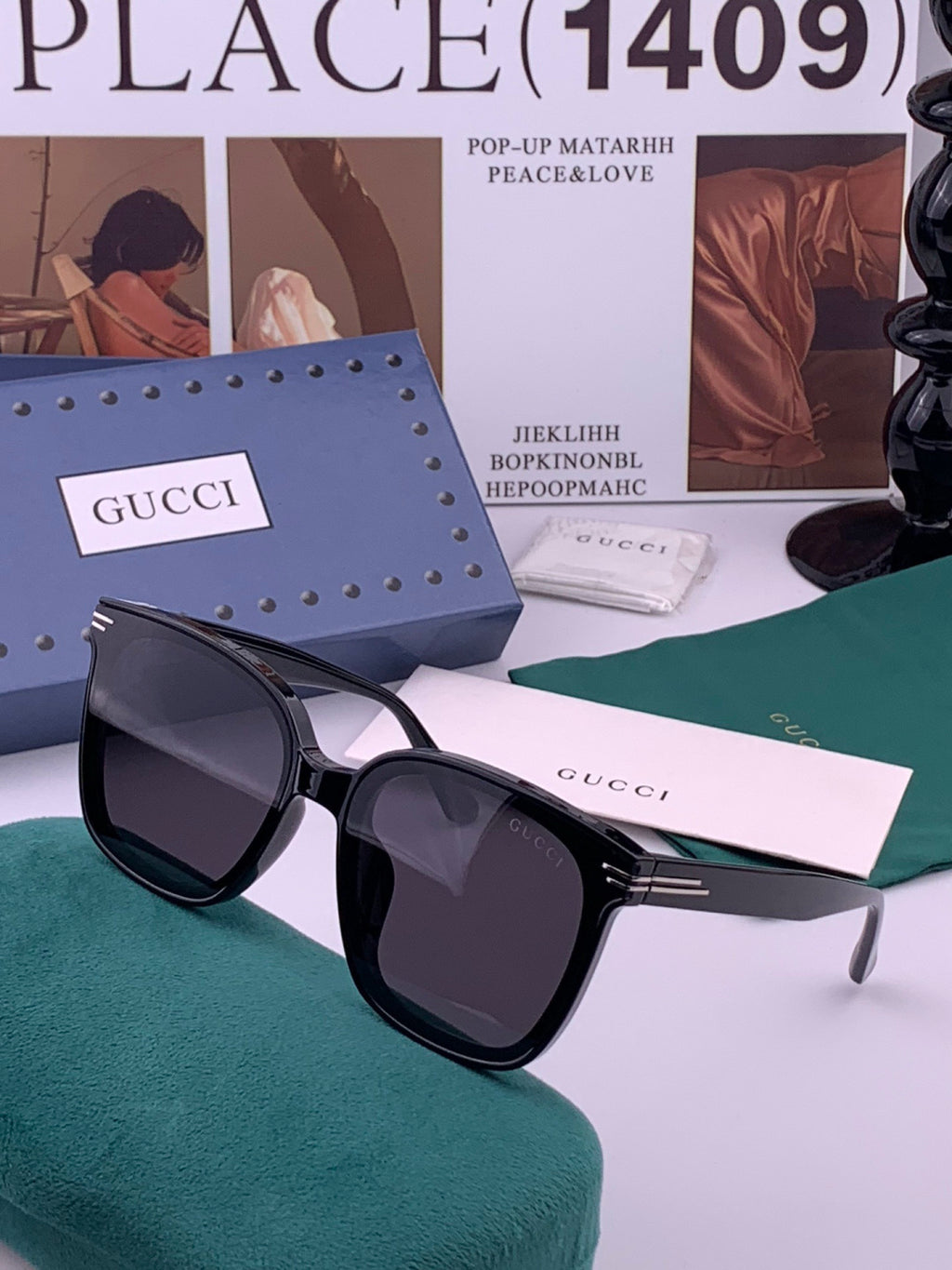 Gucci G07711 Round Black Lens Sunglasses for Men & Women - detail image 2