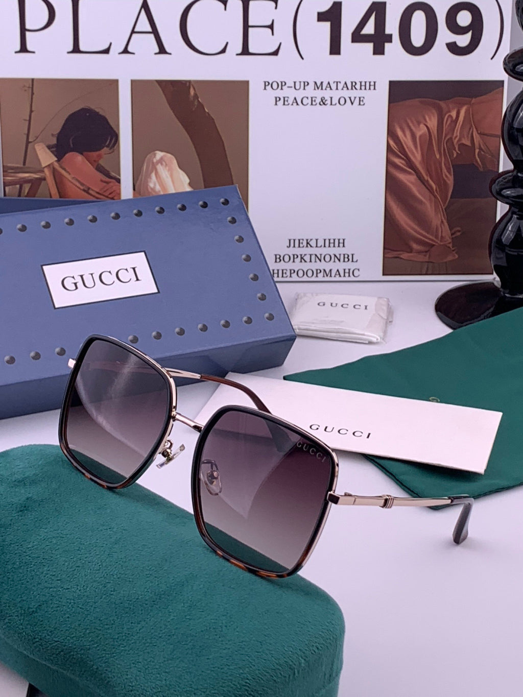 Gucci G1640 Polarized Round Brown Lens Sunglasses for Women - detail image 2
