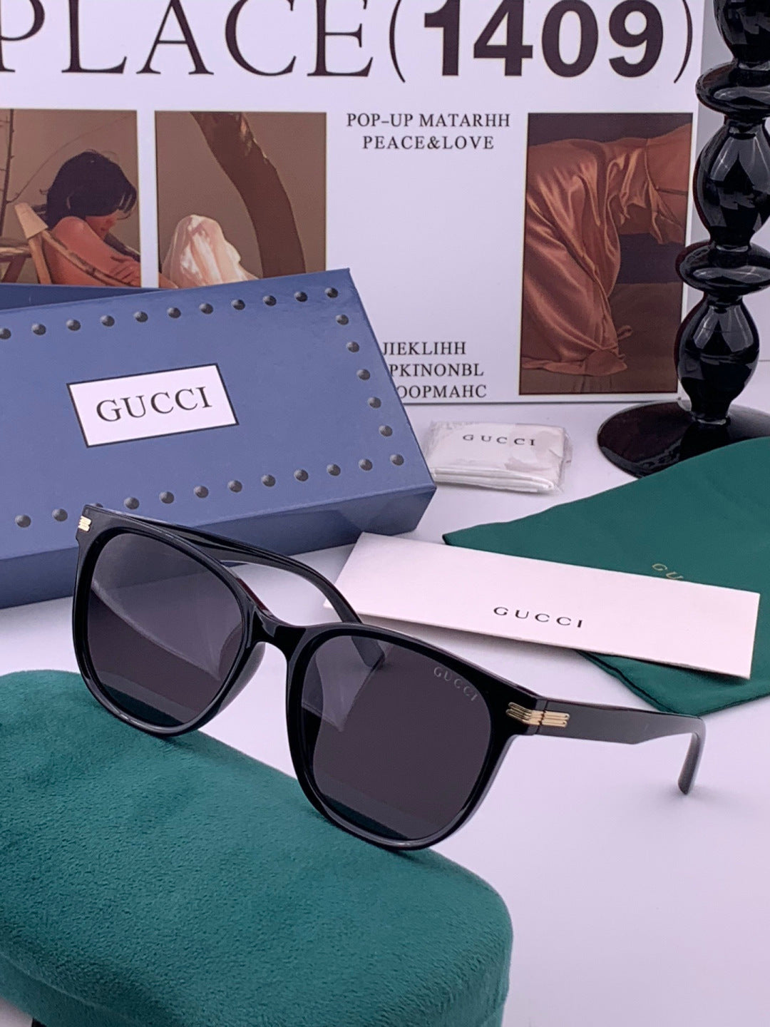Gucci G97726 Polarized Square Brown Lens Sunglasses for Women - detail image 2