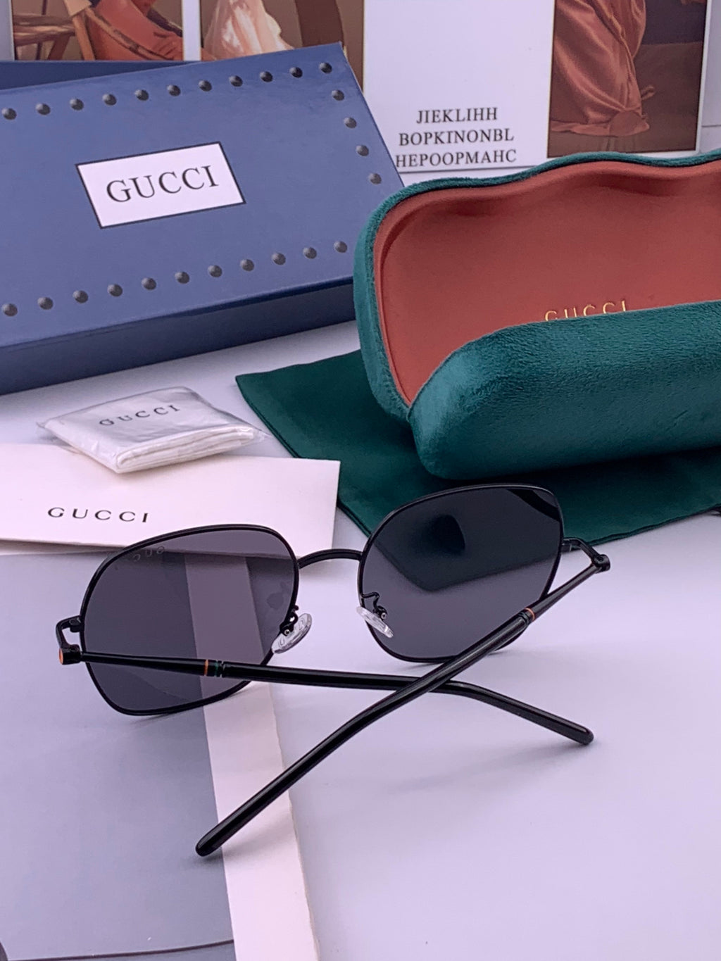 Gucci G55813 Fashion Black Lens Sunglasses for Men & Women - 415139 - detail image 7
