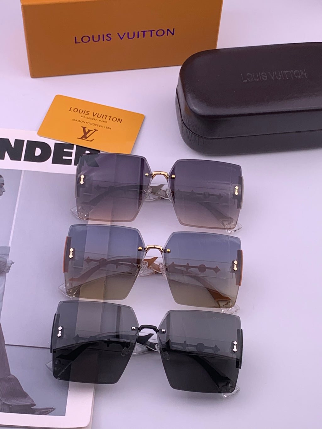Louis Vuitton L5798 Polarized Square Brown Lens Sunglasses for Men & - 414932 - detail image 7