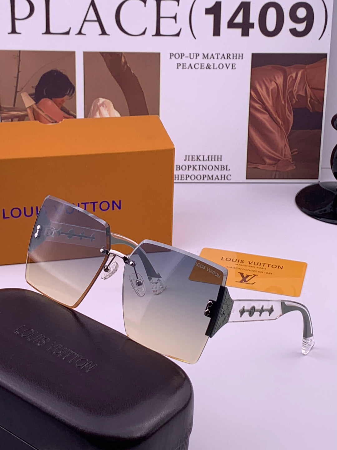 Louis Vuitton L5798 Polarized Square Brown Lens Sunglasses for Men & Women - detail image 2