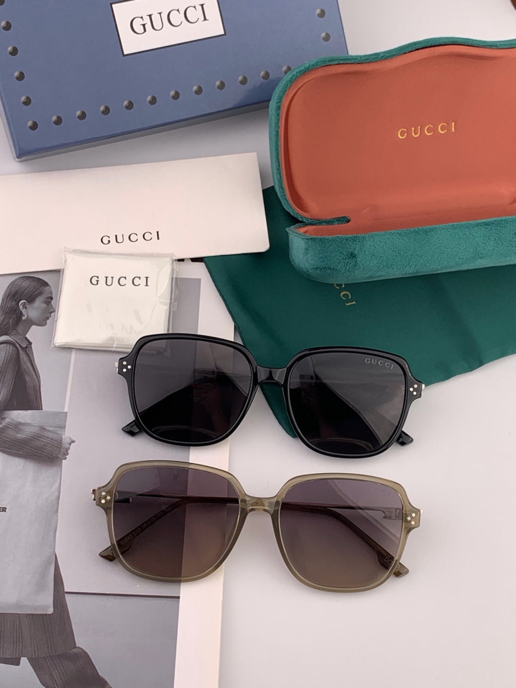 Gucci G25504 Polarized Square Red Lens Sunglasses for Women - detail image 4
