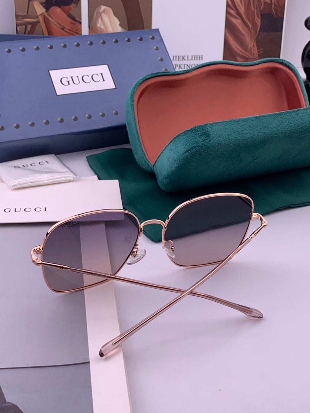 Gucci G0353 Round Brown Lens Sunglasses for Men & Women - detail image 6