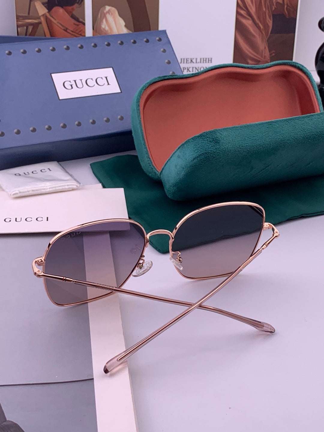 Gucci G0353 Round Brown Lens Sunglasses for Men & Women - detail image 6