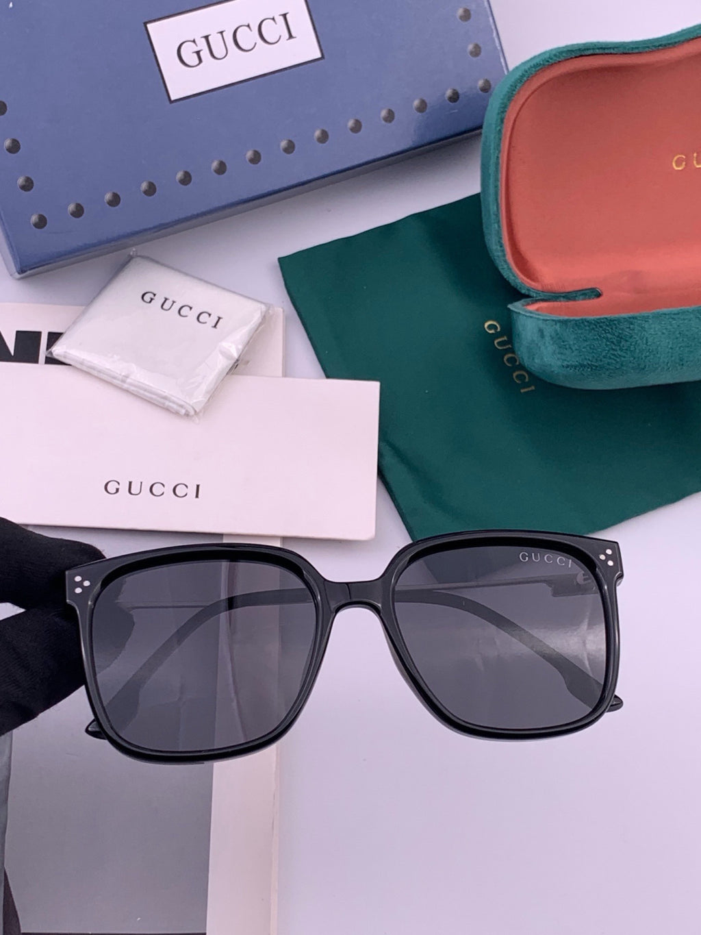 Gucci G7108 Polarized Square Brown Lens Sunglasses for Women - detail image 2