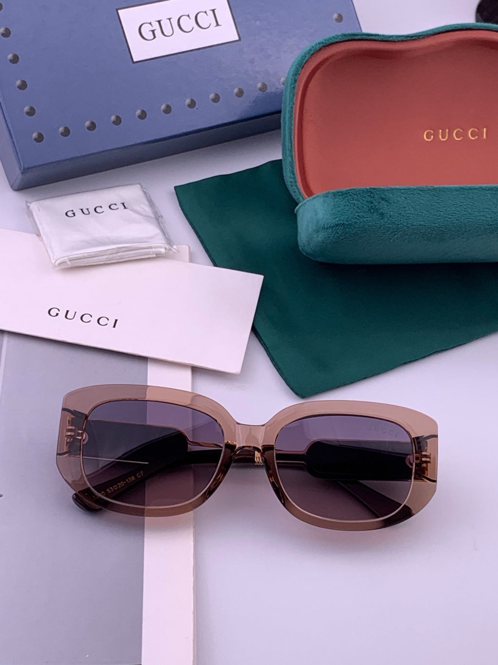 Gucci G0320 Polarized Square Black Lens Sunglasses for Women - detail image 5
