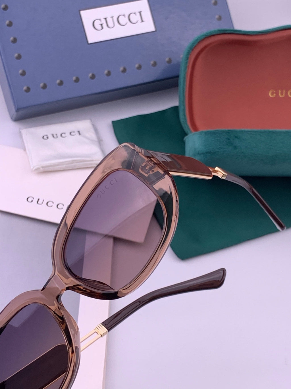 Gucci G0320 Polarized Square Black Lens Sunglasses for Women - detail image 3
