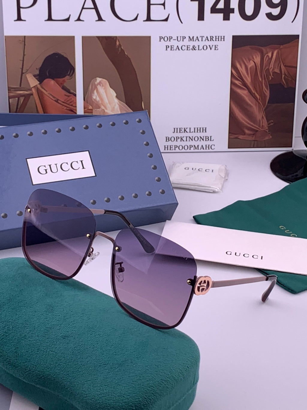Gucci G6362 Round Black Lens Sunglasses for Men & Women - 415105 - detail image 2