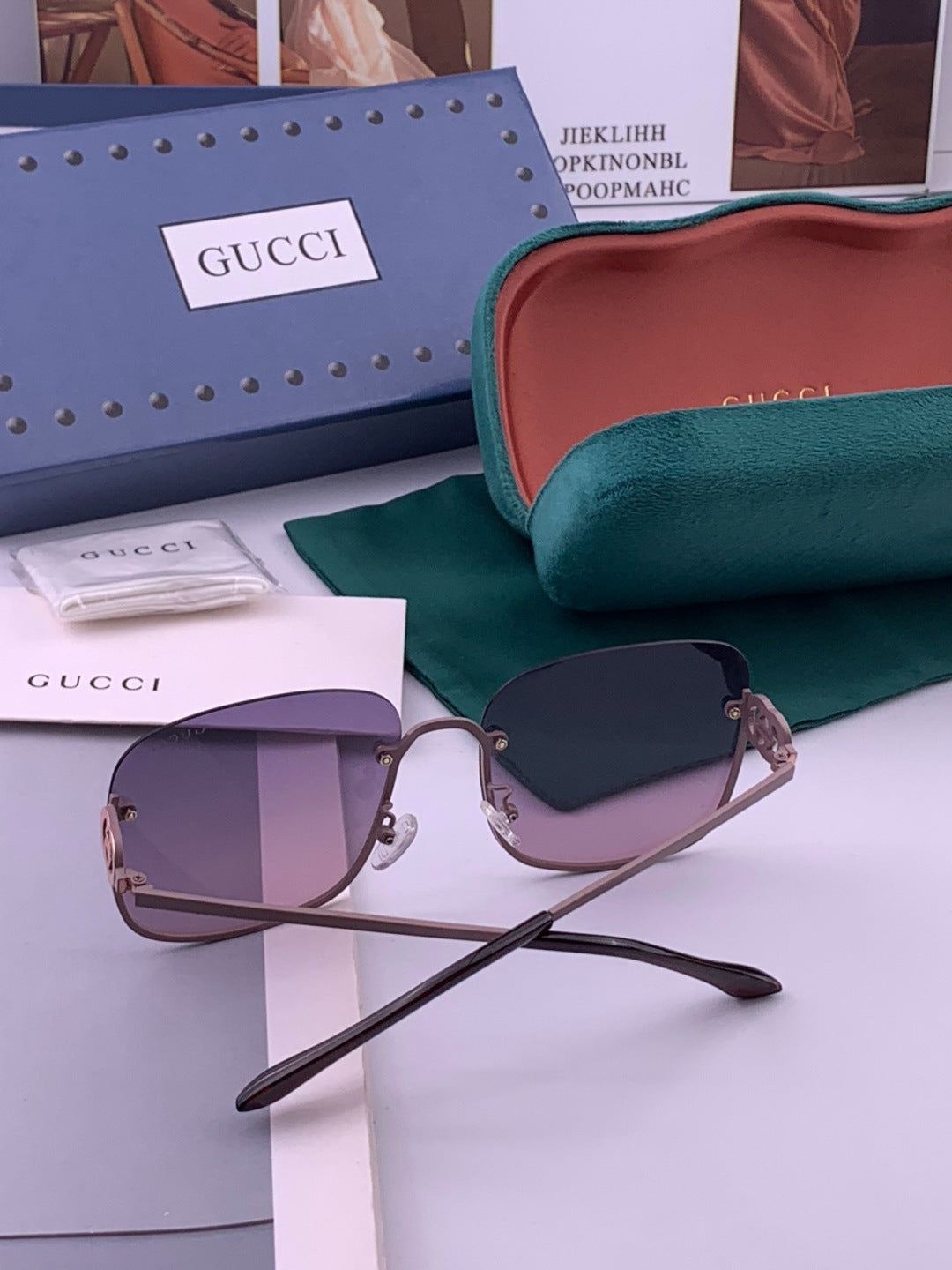 Gucci G6362 Round Black Lens Sunglasses for Men & Women - 415105 - detail image 7