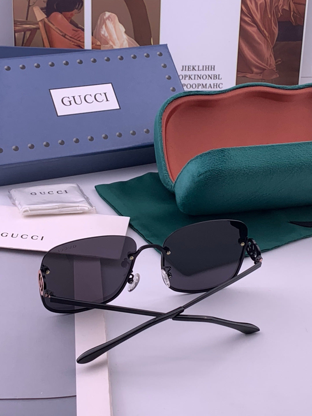 Gucci G6362 Round Black Lens Sunglasses for Men & Women - 415106 - detail image 5