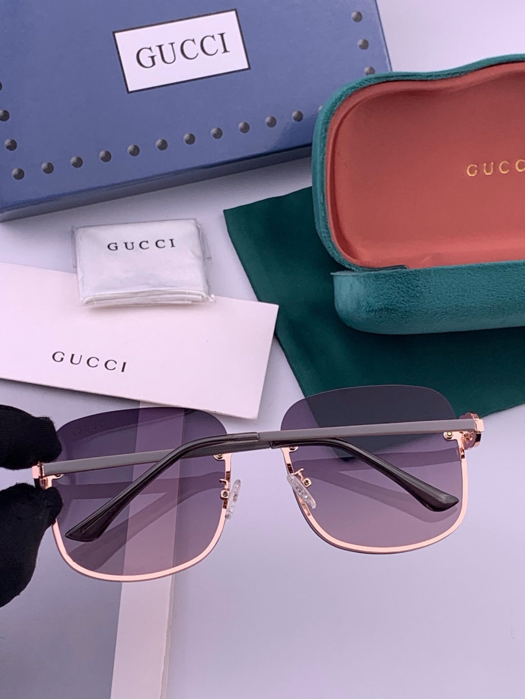Gucci G6362 Round Black Lens Sunglasses for Men & Women - detail image 4
